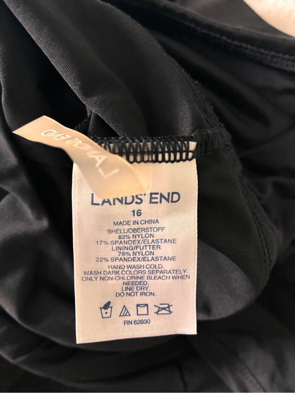 Lands' End Black Swim Tank with V-Neck, v-neck racerback flutter tankini